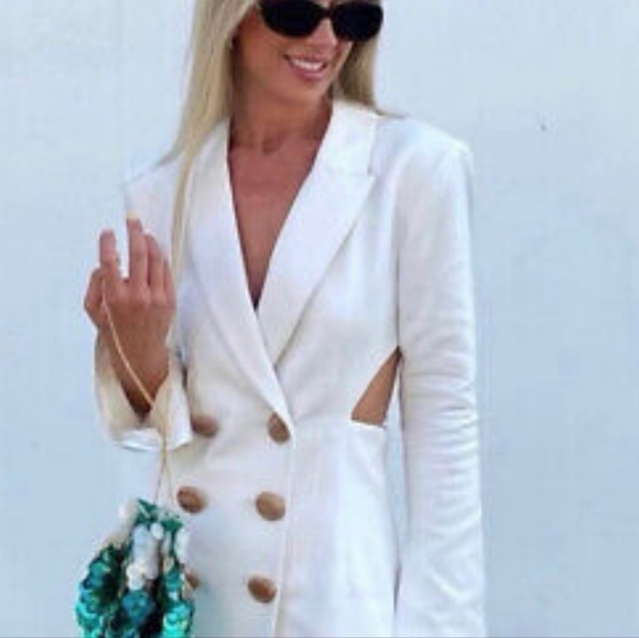 NWT Zara Back Vent Jumpsuit Blazer - Picture 5 of 12